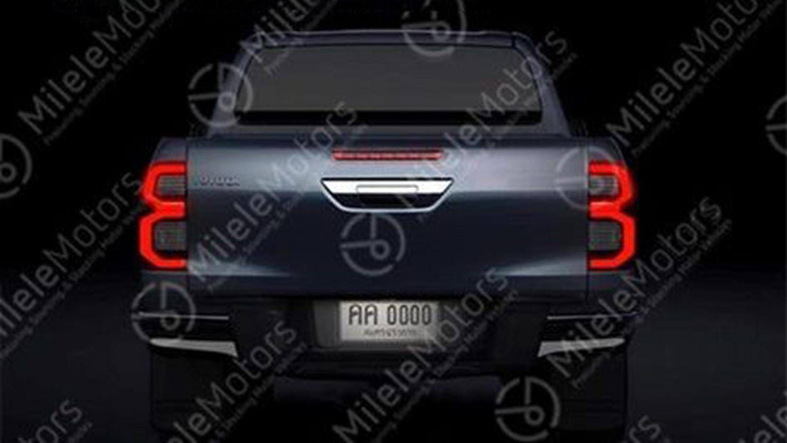 LED lights at the rear of the 2021 Toyota Hilux