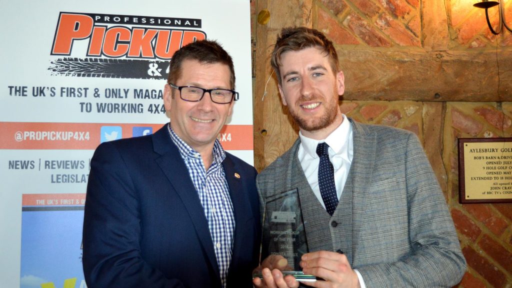 Toyota's best working pickup truck award collected by Richard Seymour.