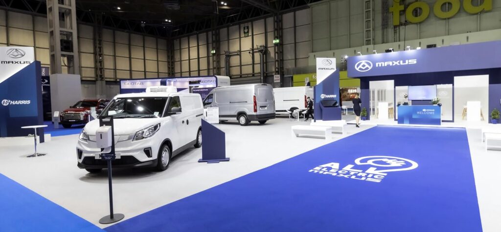 Maxus vans at the CV Show; the brand has a new Gloucestershire dealer