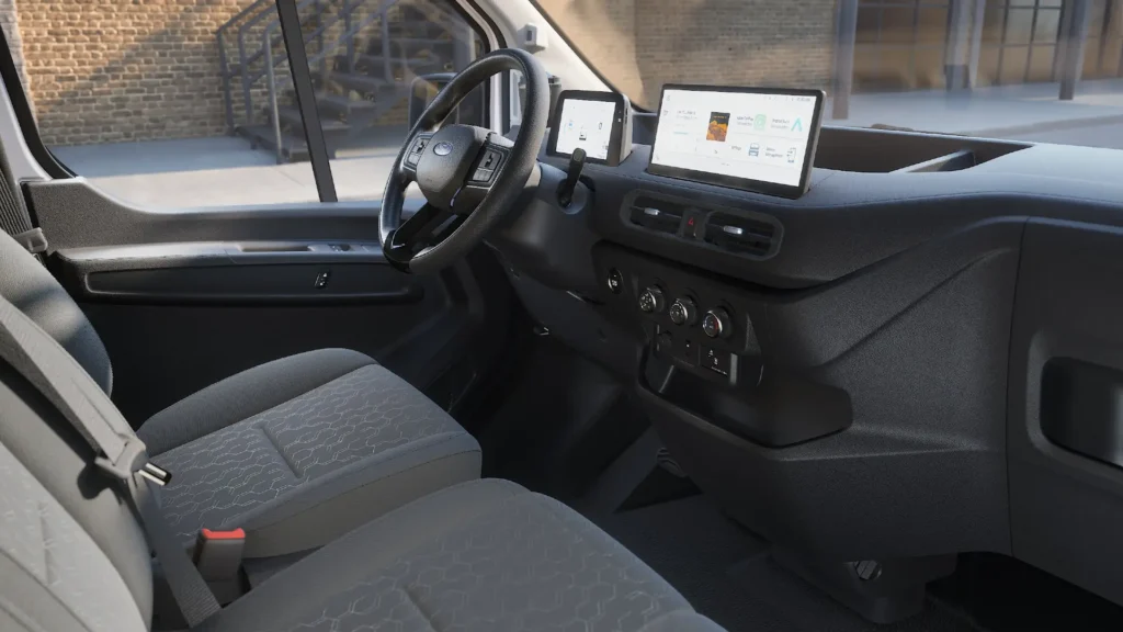 Ford Transit City electric van interior dashboard view